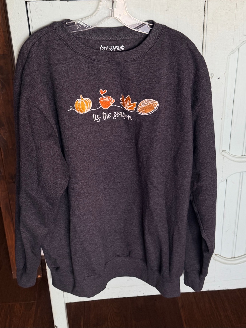 Love & Faith Dark Gray 'Tis the Season Crewneck Sweater